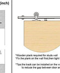 Diagram of 6Ft Integrated Soft Close Sliding Barn Door Hardware Kit, Brushed Stainless Steel Top Mount Track installation instructions