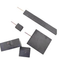 Graphite Carbon Electrode Blocks With Copper Wire Leads For Electrolysis And Electroplating Experiments High Purity 99 Percent Carbon