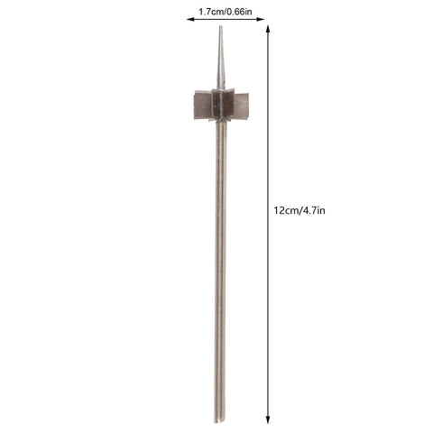 Stainless steel plum blossom onion cutter with pointed spear and cross blades, 12 cm long
