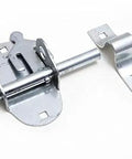 Pack Of Forty Eight Heavy Duty Oval Pad Bolt Door Gate Lock Latch In Zinc Plated Steel, close-up view of latch component.