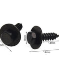 Self Drilling Hex Washer Head Screws 4.8x19mm for Roofing and Wood Framing, T 17 Point Carbon Steel, 2 screws with dimensions shown