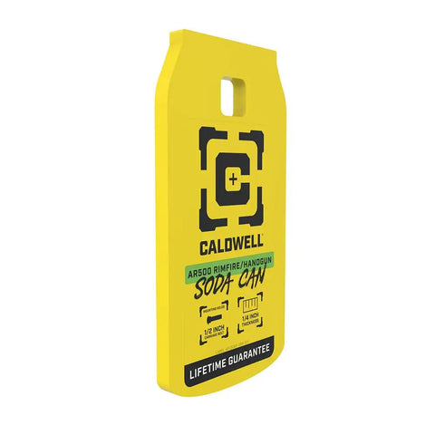 Yellow AR500 1/4 Inch Rimfire and Handgun Steel Target for Target Practice and Shooting Sports with black target design