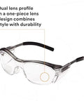 Safety Glasses With Built In Readers Plus 2.0 Diopter For Reading And Eye Protection ANSI Z87 Clear Lens Gray Frame