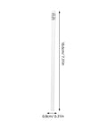 Side view of a white carpenter pencil with eraser, 18.6cm long, labeled as Ten Pack White Carpenter Pencils With Eraser For Construction And Woodworking, Solid Graphite Marking Pencils For Builders, Engineering Drawings, Office And School Use, Durable Bulk Pack For Pros And DIYers.