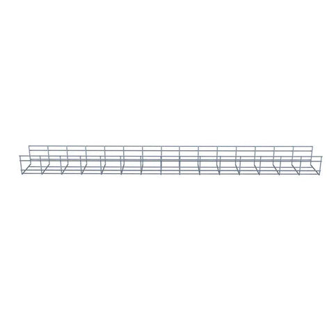 Wire Mesh Cable Tray 2-Pack, Electro Zinc Plated Silver Steel, Cuttable Metal Cable Tray for Cable Management, product image