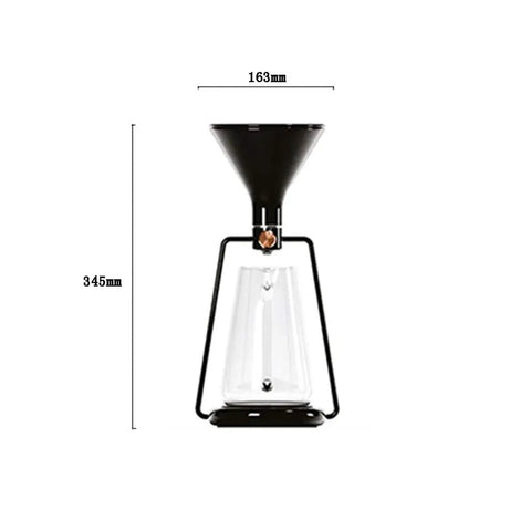 Elevate Your Daily Grind With This Dope 3-In-1 Coffee Kettle, Cold Brew And Ice Drip Maker, Manual Filter Teapot For Smooth Lattes And Cappuccinos, Matte Black Finish, 345mm tall