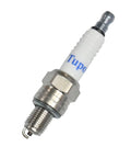 Close-up of a spark plug for Gy6150 57.4mm Cylinder Kit for 125cc 150cc Chinese Scooters and ATVs with GY6 4 Stroke Engine.