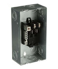 Single Unit 70A Main Lug Indoor Load Center 2 Space 4 Circuit Surface Mount Panel with Tin-Plated Copper Bus, side view