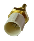 Front view of DAOKACUO TX37 temperature sensor with white plastic housing and brass threaded body.