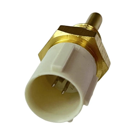 Front view of DAOKACUO TX37 temperature sensor with white plastic housing and brass threaded body.