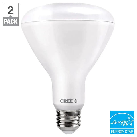 Hella Bright BR30 LED Bulb 65W Equivalent Dimmable 5000K Daylight, 680 Lumens, Wide Beam For Recessed Cans And Track Lighting, Damp Rated, ENERGY STAR, Pack Of 2
