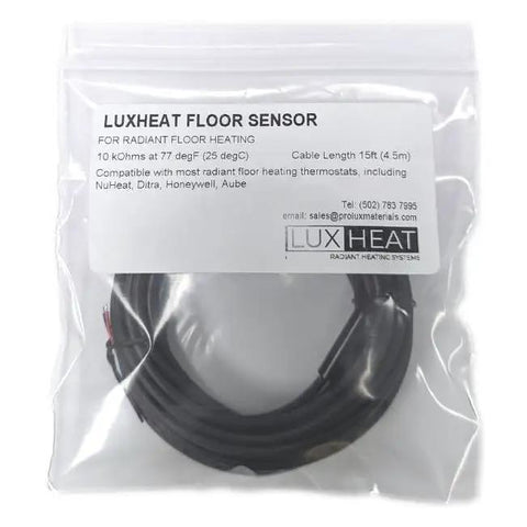 Smart Universal Temperature Floor Sensor For Radiant Underfloor Heating NTC 10K Ohm Probe With 15Ft Cable in packaging