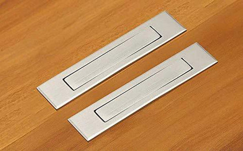 Invisible Cabinet Handles Pack Of 2 Hidden Concealed Tatami Handles Zinc Alloy With 180 Degree Rotation on wooden surface