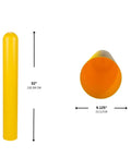 Top Tier Heavy Duty 8 X 52 Inch Yellow Bollard Covers Round Top Hdpe For Garage And Driveway Safety With Stick On Foam Pads Zero Hassle Quick Install Four Pack showcasing 52-inch height and 9.125-inch diameter.