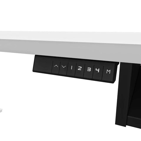 Control panel of Badass L Shape Standing Desk With Smooth Height Adjustment 72 Inch Wide featuring preset height buttons.
