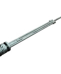 Straight Up Heavy Duty French Cruller Plunger Extruder For Commercial Donut Fryers And Bakery Hopper Machines side view of stainless steel nozzle and plunger