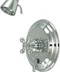 Old School Restoration Tub And Shower Faucet With Metal Cross Handle In Polished Chrome, Wall Mount Setup, durable brass