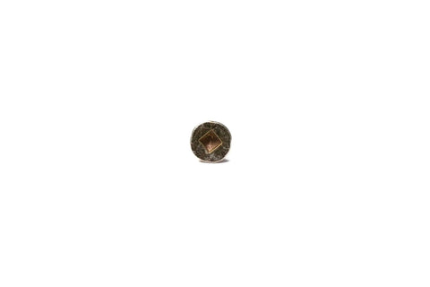 Tough As Nails Ten By Three Inch Deck Screws With Square Robertson Drive and Bugle Heads smooth top view showing drive type.