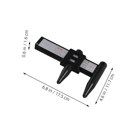 2pcs ABS Wheel Bolt Spacing Tool for Wheel Hub Precision Measurement with measuring capability, 6.8 x 4.6 in, user-friendly design.