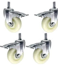 Four Pack Heavy Duty Swivel Casters With Rock Solid Locking Brakes And Silky Smooth Rolling Nylon Wheels crafted for furniture dollies, featuring 60mm studs.