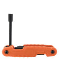 Side view of Heavy Duty Folding Hex Key Set With Extra Long Allen Wrenches 11 SAE Sizes From One Half Inch To One Eighth Inch