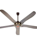 56 Inch Ceiling Fan With Five Blades And Retro Light Kit For Dining Rooms And Living Areas Quiet Brushless Motor visible from below