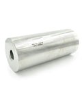 Waterjet cylinder body EL-49-2, silver metal with central bore, angled side view