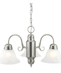 Millbridge 3-Light Indoor Dimmable Chandelier With Alabaster Glass Shades In Satin Nickel For Entryways Foyers And Dining Rooms