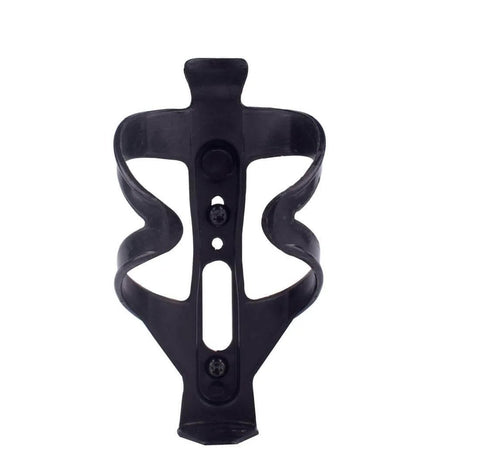 Black water bottle cage with Premium Titanium M5x12mm Torx Head T25 Bolts for MTB and road bikes, emphasizing wide compatibility.