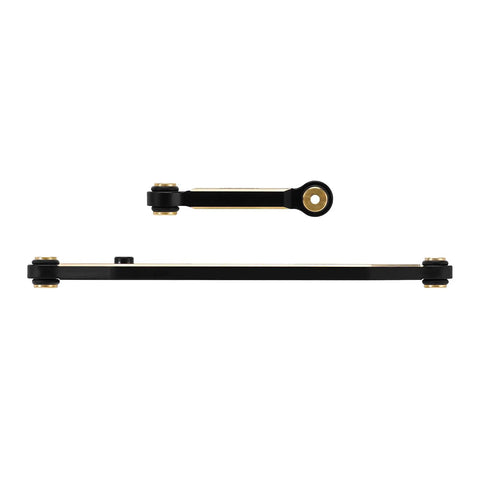 Brass High Tightening Steering Link Set For 1 By 24 Axial SCX24, Lightweight 8g Upgrade That Beefs Up Center Of Gravity, Traction, And Stability, Black Hard Coat With Chamfered Edges For Sharp, Rugged Look. black brass steering links for Axial SCX24