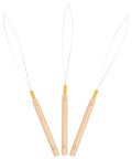 3 Piece Hair Extension Loop Needle Threader Beader Tool Kit For DIY Extensions, Premium Wood And Stainless Steel, Easy To Use, Durable And Precise Weaving For Quick Pro Results, three tools