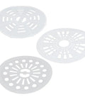 3 Pack Portable Washing Machine Spin Dryer Covers Plastic Cap Disc Screens for Twin Tub Mini Washers, durable white plastic material.