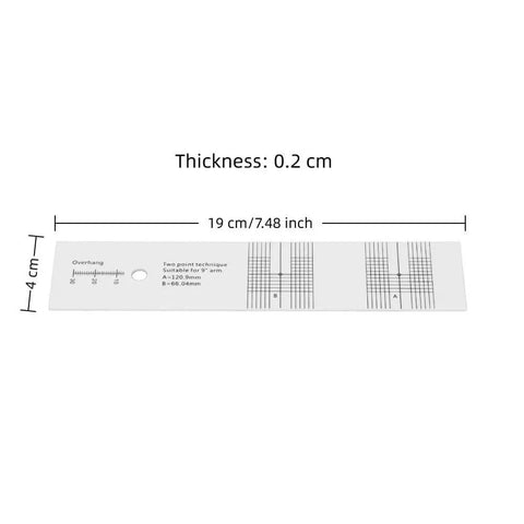 Turntable Alignment Tool Protractor For Precise Cartridge Setup Acrylic Calibration Ruler For Half Inch Mount LP Phono Measurements Easy To Use Audio Calibration Gear For DJs acrylic protractor, 19 cm x 4 cm x 0.2 cm