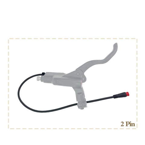 E-bike brake sensor lever with 2-pin waterproof magnetic cable, side view