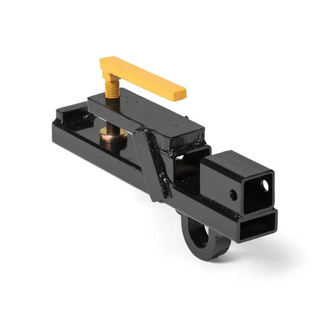 Clamp On Tractor Bucket Hitch Receiver Adapter With Chain Hook And Lifting Ring For Front Bucket Lips Two Inch Receiver 1100 Lb Towing Capacity Easy Slide On Clamp On Design