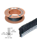 0.312 Inch Adjustable Astragal Replacement Pile Weatherstrip, 100 Foot Roll For Doors, Supercharged Energy Efficient Fiber Pile Barrier