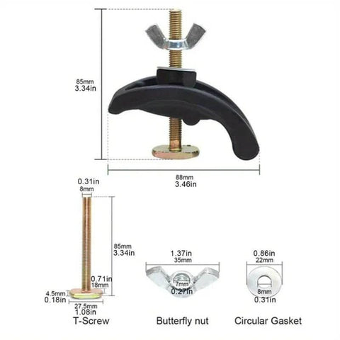 85mm Bow Plate Sets For CNC Engraving Machines, Arcuate Pressure Plate Clamp Fixtures For T-Slot Working Tables, 3Pcs Package
