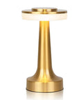 Portable LED Table Lamp With 3-Level Brightness, gold metal desk light with a modern design and 3 color touch control base