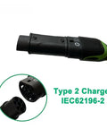 Heavy Duty Type 2 To Type 1 EV Charger Adapter 32A 7KW IP55 Weatherproof SAE J1772 European To American EV Plug Connector close-up view