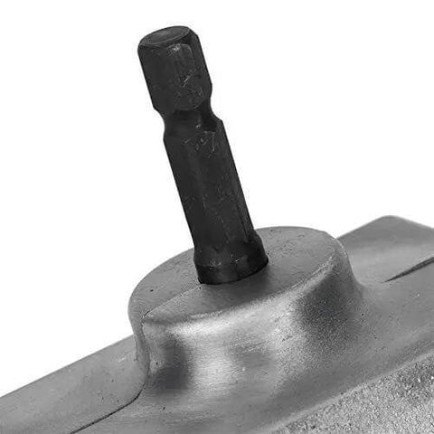 Close-up of the 7mm hex shank on the Sheet Metal Cutter Attachment For Electric Drill multifunction cutter head.