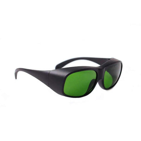 Pro Level Laser Safety Glasses Built For 980Nm 1064Nm And 1320Nm Lasers with comfortable wraparound fit and green lenses.