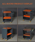 CAT40 Classic Mobile CNC Tool Storage Cart With Wheels, Pro Grade Tool Holder, 35 Tool Capacity, All-Round Display