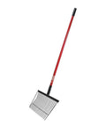 Heavy Duty Stall Fork With 18 Spring Steel Tines And Long Fiberglass Handle For Gardening And Farming, angled view