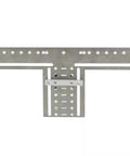 Front view of Eight Position Cabinet Pull Drill Template for Doors and Drawers, silver metal mounting template with direct drilling holes
