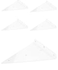 Five Pack Hidden Stainless Steel Shelf Brackets For White Walls Invisible Triangular Wall Mounts shown in a set of five