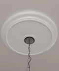 Ceiling Medallion For Canopies Up To 4 3 Eighth Inch, Outside Diameter 24 1 Eighth Inch, Inside Diameter 4 3 Eighth Inch shown installed