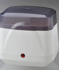 Dead Simple Compact Automatic Yogurt Maker With Food Grade Stainless Inner Pot And 360 Even Radiant Warmth For Smooth Homemade Dairy Culturing Right In Your Kitchen, white exterior with clear lid.