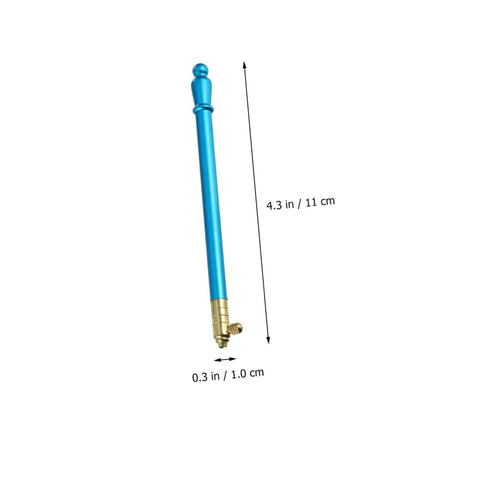 Blue needle from Beginner Friendly Embroidery Hook Needle Set With Non Slip Metal Handle Punch Needle Kit, 4.3 in length.