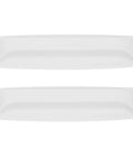 Top Grade No Hassle Self Adhesive Cabinet Handles Pair White Pp Drawer Knobs, two smooth white pulls, easy clean surface.