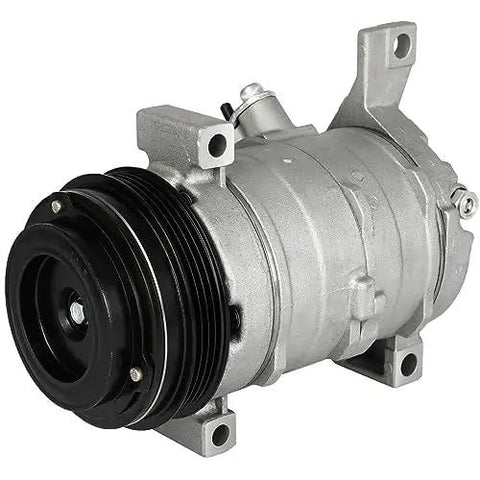 Premium Heavy Duty Quiet AC Compressor Pump Fits Chevrolet Tahoe Suburban And GMC Yukon 2000 To 2013 5.3L Engine shown externally.